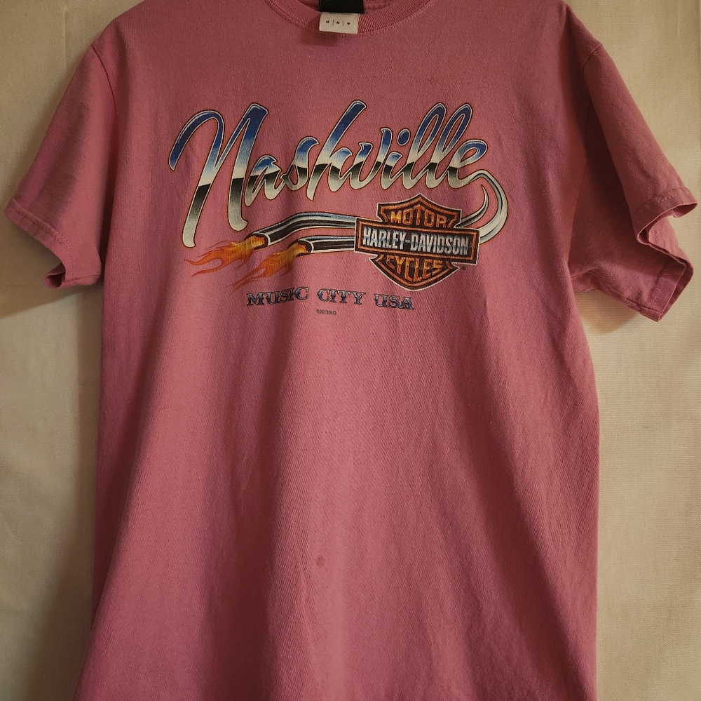Pink Harley Davidson M T-shirt